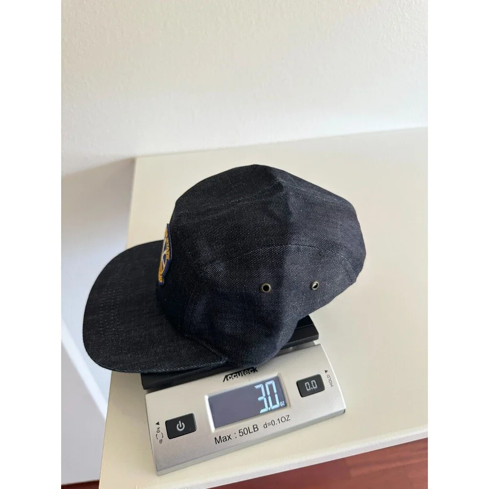 Golden State Warriors Vtg Newspaper Boy Snapback Denim Chambray Cap Logo Patch